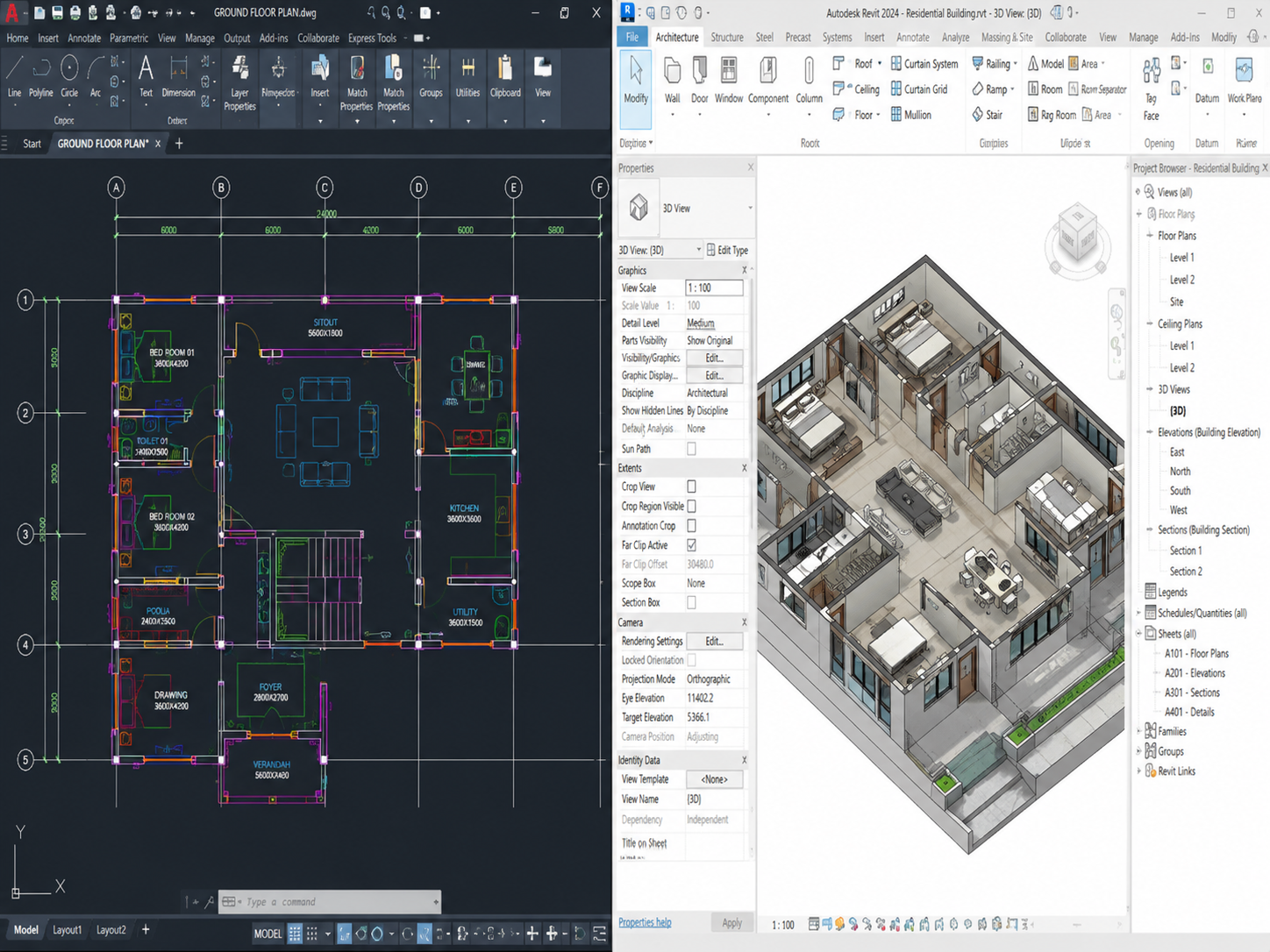 CAD to Revit BIM Conversion